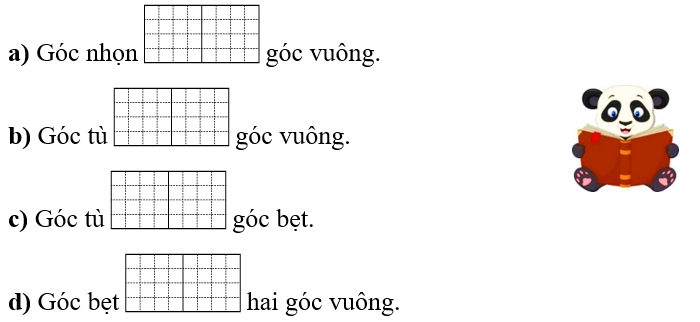 Điền “lớn hơn”, “bé hơn” hoặc “bằng” vào ô trống cho thích hợp. (ảnh 1)