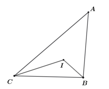 Cho \(\Delta ABC\) c&oacute; tia ph&acirc;n gi&aacute;c của g&oacute;c B v&agrave; g&oacute;c C (ảnh 1)