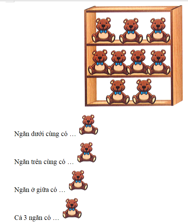  Bài tập cuối tuần Toán lớp 1 Kết nối tri thức Tuần 16 có đáp án (ảnh 1)