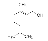 Geraniol có mùi thơm của hoa hồng và thường được sử dụng trong sản xuất nước hoa. Công thức của geraniol như dưới đây: (ảnh 1)
