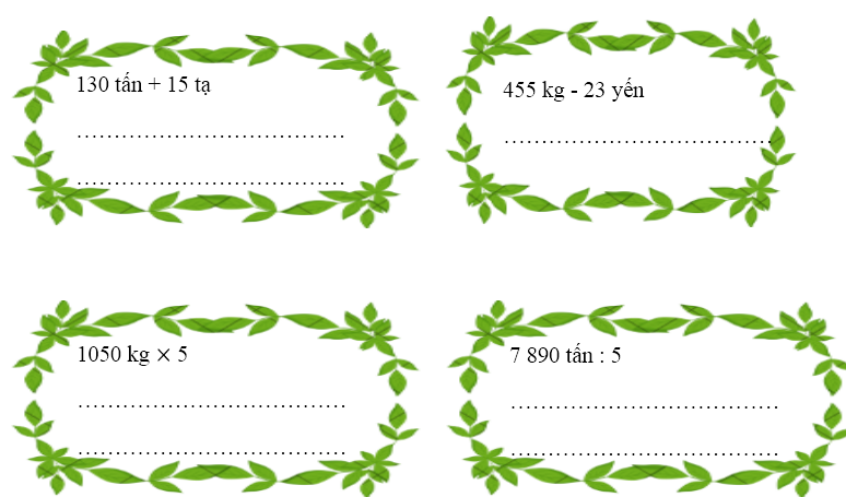 Bài tập cuối tuần Toán lớp 4 Kết nối tri thức Tuần 8 có đáp án (ảnh 1)