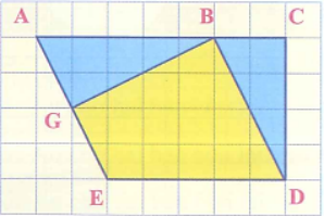  Đ; S ?  Trong hình vẽ bên: a) Có tất cả 4 góc tù. b) Cạnh GE song song với cạnh BD (ảnh 1)