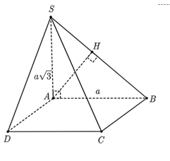 Cho hình chóp S.ABCD có đáy ABCD là hình vuông cạnh a (ảnh 1)