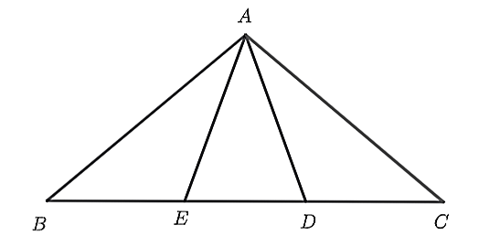 Cho tam giác \(ABC\) cân tại \(A\) có góc A =100 độ (ảnh 1)
