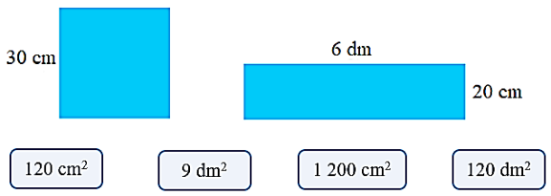 Nối hình với diện tích thích hợp: (ảnh 1)