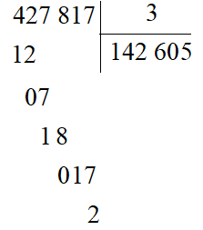 Thương của 427 817 và 3 là: (ảnh 1)