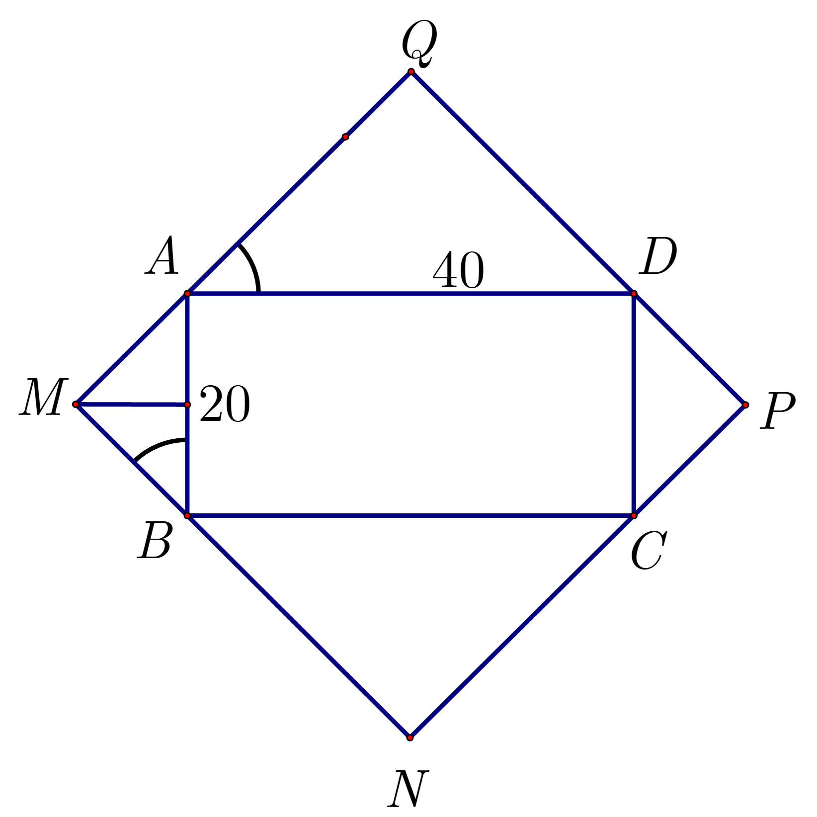 Bà Bích xin một “chữ Tâm” được sơn son thếp vàng trong một hình chữ nhật \[ABCD\] kích thước \[20{\rm{ cm}} \times 40{\rm{ cm}}{\rm{.}}\] (ảnh 3)