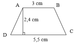 Diện tích hình thang ABCD trong hình vẽ dưới đây là: (ảnh 1)