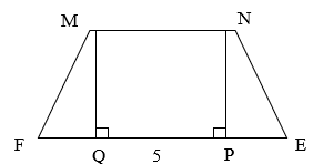 Cho hình vẽ dưới đây, biết MNPQ là hình vuông cạnh 5 cm, MN = \[\frac{1}{2}\] EF. Tính diện tích hình thang MNEF. (ảnh 1)