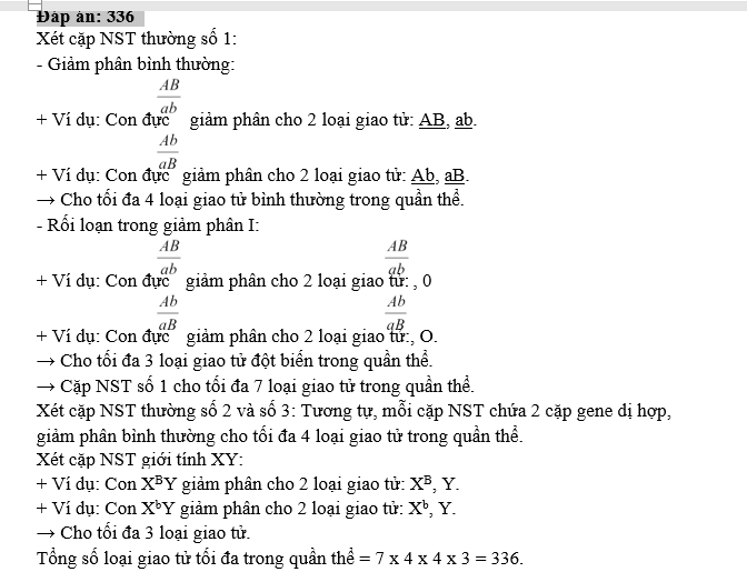 Ruồi giấm có bộ nhiễm sắc thể 2n = 8. Trên mỗi cặp nhiễm sắc thể thường xét hai cặp gene dị hợp, trên cặp nhiễm sắc thể giới tính xét một gene có 2 allene nằm ở vùng không tương đồng của nhiễm sắc thể giới tính X. (ảnh 1)