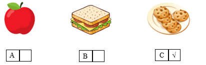 Listen and tick (√) the box. There is one example. (ảnh 2)