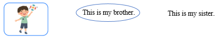 Look, read and circle. There is one example.     This is my brother.  	  This is my sister.  &nbsp; (ảnh 2)