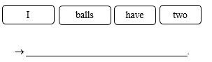 Order the words. There is one example.  I have two balls (Tớ có 2 quả bóng.)	 (ảnh 1)
