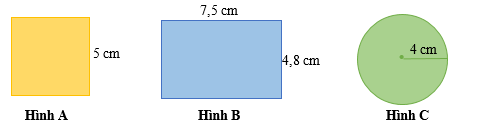 Cho hình vẽ: a) Hình có chu vi lớn nhất là: ….  và có chu vi bằng ….  b) Hình có diện tích nhỏ nhất là: …. và có diện tích bằng …. (ảnh 1)