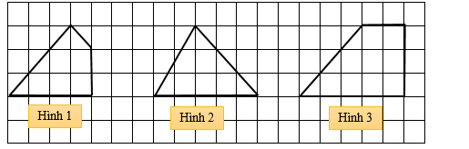 Cho các hình sau    Biết mỗi ô vuông cạnh 2 cm. Em hãy tính diện tích của các hình trên rồi điền vào ô trống cho thích hợp  Hình 1 có diện tích là:  Hình 2 có diện tích là:  Hình 3 có diện tích là: (ảnh 1)