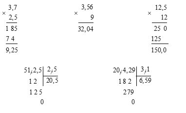 Đặt tính rồi tính 3,7 × 2,5 (ảnh 2)