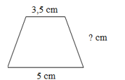 Cho hình thang (như hình vẽ bên) có diện tích bằng 17,85 cm2. Số thích hợp điền vào dấu hỏi chấm (?) là: 	A. 4	 	B. 3,8	 	C. 4,2	 	D. 3,6 (ảnh 1)