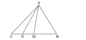 Điền số hoặc số thập phân thích hợp vào chỗ trống. Cho hình tam giác ABC có M là trung điểm của BC, N là trung điểm MC. a) Diện tích hình tam giác ABC gấp …. lần diện tích hình tam giác ABM (ảnh 1)