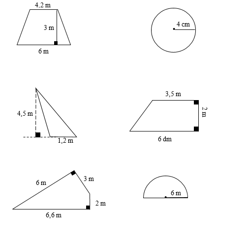 Số? Em hãy tính diện tích các hình dưới đây rồi ghi vào ô trống cho thích hợp. (ảnh 1)