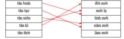 Hãy ghép các từ ở hai vế để tạo thành cặp từ có nghĩa tương ứng. tân binh (ảnh 1)