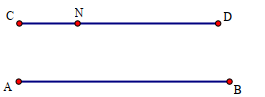 Hãy vẽ đường thẳng CD đi qua điểm N và song song với đường thẳng AB cho trước. (ảnh 2)