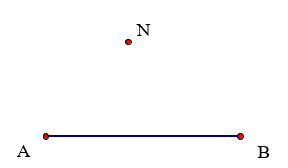 Hãy vẽ đường thẳng CD đi qua điểm N và song song với đường thẳng AB cho trước. (ảnh 1)