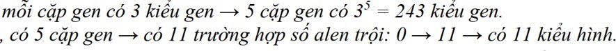 Tính trạng khối lượng quả của một loài cây được di truyền theo kiểu tương tác cộng gộp của các cặp gene không allene phân li độc lập, mỗi gene có 2 allene  (ảnh 2)