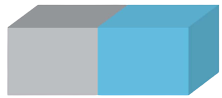 Số?  a) Một cục tẩy dạng khối hộp chữ nhật gồm hai nửa màu xám và màu xanh  (như hình vẽ).     Khối hộp chữ nhật đó có............. đỉnh ở nửa màu xanh và .......... đỉnh ở nửa màu xám. (ảnh 1)