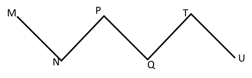 Độ dài đường gấp khúc MNPQTU dài 3 m, biết rằng đường gấp khúc này gồm 5 đoạn thẳng bằng nhau. Hỏi độ dài đoạn thẳng TU dài bao nhiêu đề-xi-mét? (ảnh 1)