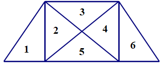 Hình bên có bao nhiêu hình tứ giác?   	A. 5		B. 5	C. 7	D. 8 (ảnh 2)