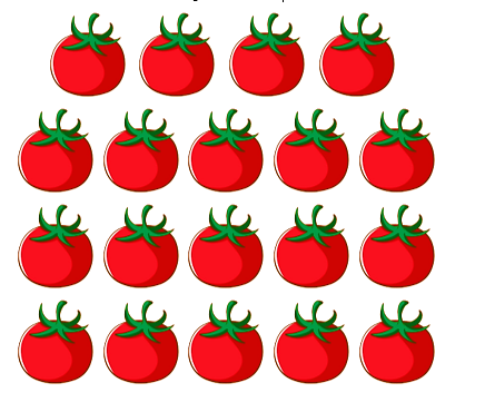 Hình nào có 15 quả cà chua? A. B. C. D. (ảnh 3)