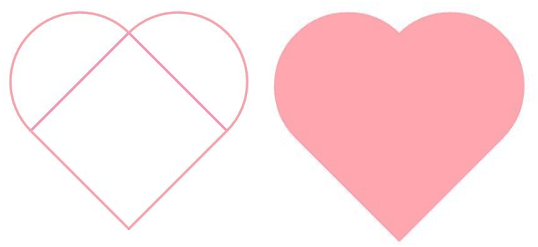 Nam định vẽ hình trái tim bằng cách vẽ một hình vuông có cạnh là 5 cm và hai nửa đường tròn có đường kính là cạnh của hình vuông (hình vẽ)   Tính diện tích hình trái tim mà Nam đã vẽ. (ảnh 1)