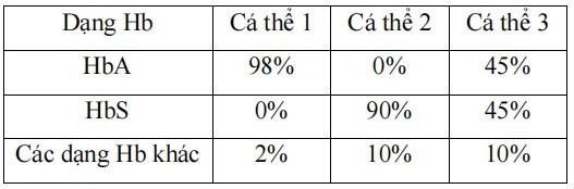 Ở người, phân tử hemôglôbin (Hb) được cấu tạo bởi 4 chuỗi polypeptide: gồm 2 chuỗi alpha (2α) và hai chuỗi beta (2β). Việc tổng hợp chuỗi β được quy định bởi một gene nằm trên nhiễm sắc thể số 11, (ảnh 1)