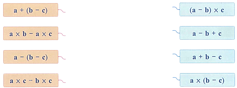 Với a = 10, b = 6, c = 2, nối hai biểu thức có giá trị bằng nhau. (ảnh 1)