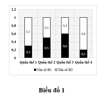 Ở một loài thực vật, allele B1 quy định quả đỏ là trội hoàn toàn so với allele B2 quy định quả vàng.  (ảnh 1)