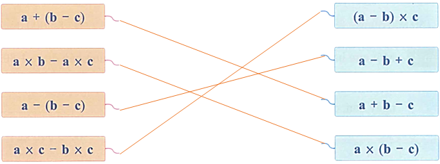 Với a = 10, b = 6, c = 2, nối hai biểu thức có giá trị bằng nhau. (ảnh 2)