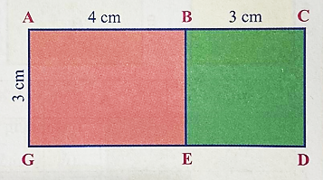 Diện tích hình vuông BCDE là:   	A. 3 cm2	B. 6 cm2	C. 9 cm2	D. 15 cm2 (ảnh 1)