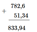 Đặt tính rồi tính: 782,6 + 51,34 (ảnh 1)