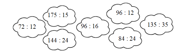 Tô màu cho phép tính có thương bằng 6: (ảnh 1)