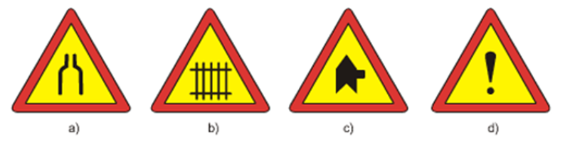 Biển báo nào sau đây không có trục đối xứng? (ảnh 1)