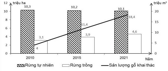 Nhận xét nào sau đây đúng với biểu đồ trên?   (ảnh 1)