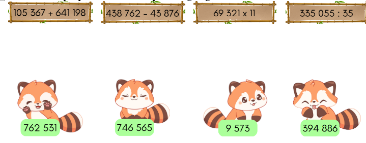 Nối các phép tính với các kết quả tương ứng: (ảnh 1)