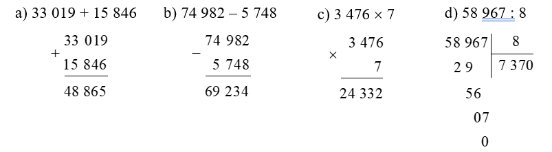 (2 điểm) Đặt tính rồi tính:  
 (ảnh 2)