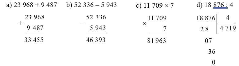 (2 điểm) Đặt tính rồi tính:  
 (ảnh 2)