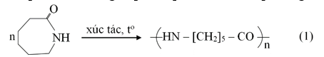 Tơ capron là loại tơ có tính dai, độ đàn hồi và độ bóng cao, ít thấm nước và được sử dụng để dệt vải may mặc, chỉ khâu. Tơ capron được tổng hợp từ caprolactam theo phương trình hóa học sau: (ảnh 1)