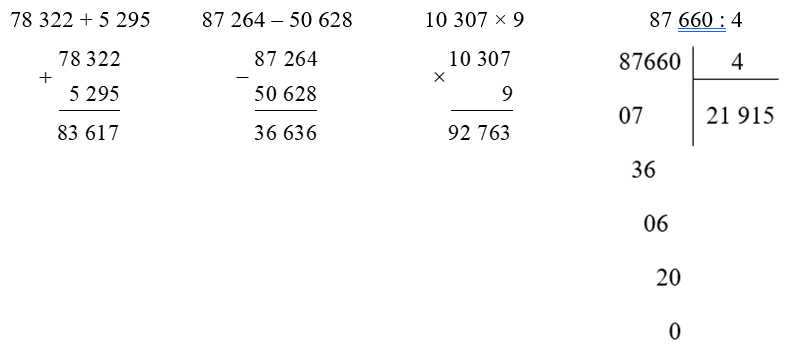 Đặt tính rồi tính. (1 điểm)
(ảnh 2)