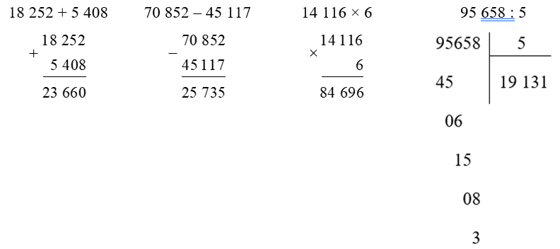 Đặt tính rồi tính. (1 điểm)
 (ảnh 2)