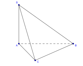 Cho tam giác \(ABC\) vuông cân tại \(A\) và \(BC = a\). Trên đường thẳng qua \(A\) vuông góc (ảnh 1)