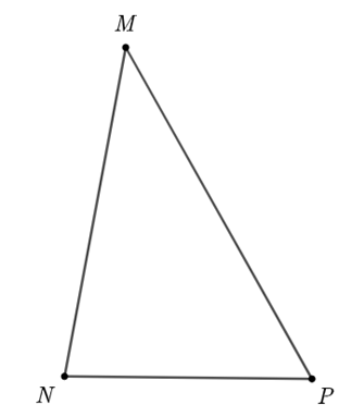 Cho hai tam giác MNP có góc M = x; góc N = 2x; góc P = x + 20 độ. Khi đó, x bằng bao nhiêu? (ảnh 1)