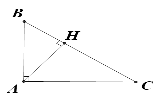 Cho tam giác ABC vuông tại A, đường cao AH. Tích HB.HC bằng (ảnh 1)